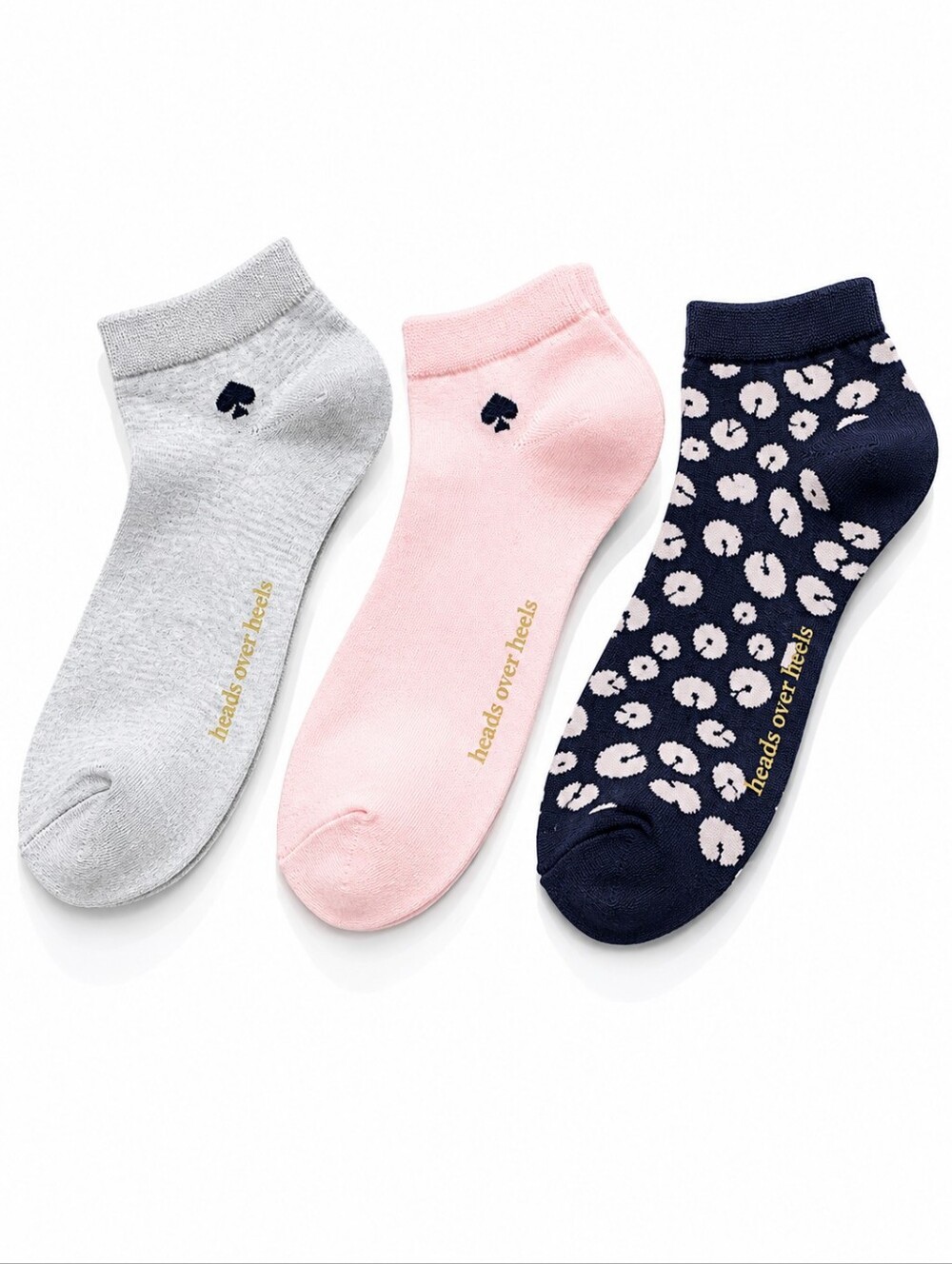 KATE SPADE New York 3 Pair Quarter Socks NWT Size 4-10 Luxury Cotton Blend